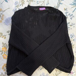 Edikted Seeing Stars Oversized Black Sweater